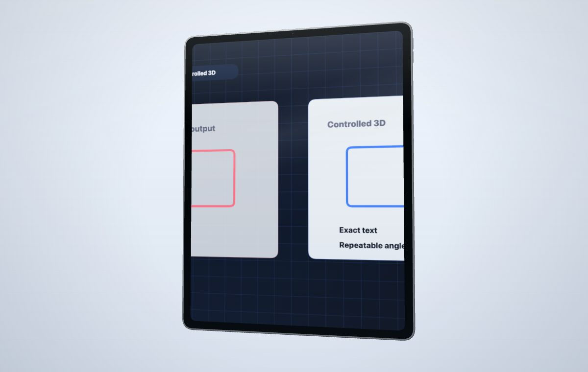 Comparison preview showing prompt-generated mockups versus controlled 3D device mockups